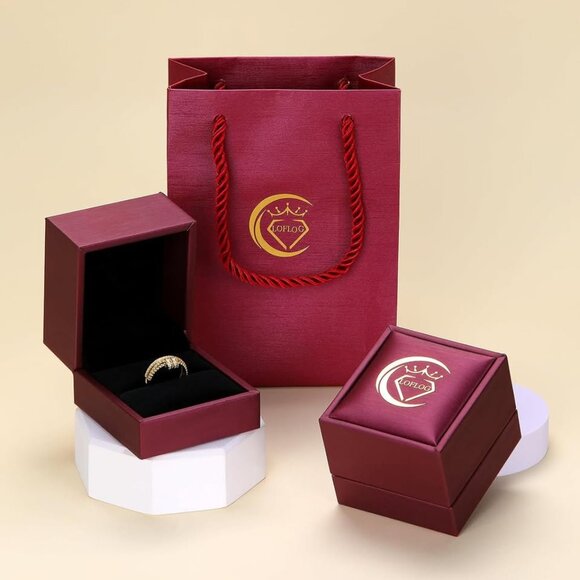 Natural Black Rutilated Quartz Ring Sets for Women - Picture 10 of 10